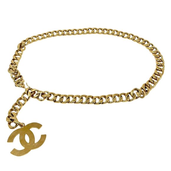 CHANEL Vintage Coco Mark Logo Chain Belt Accessory Hook Gold Metal [105158] - Picture 8 of 9